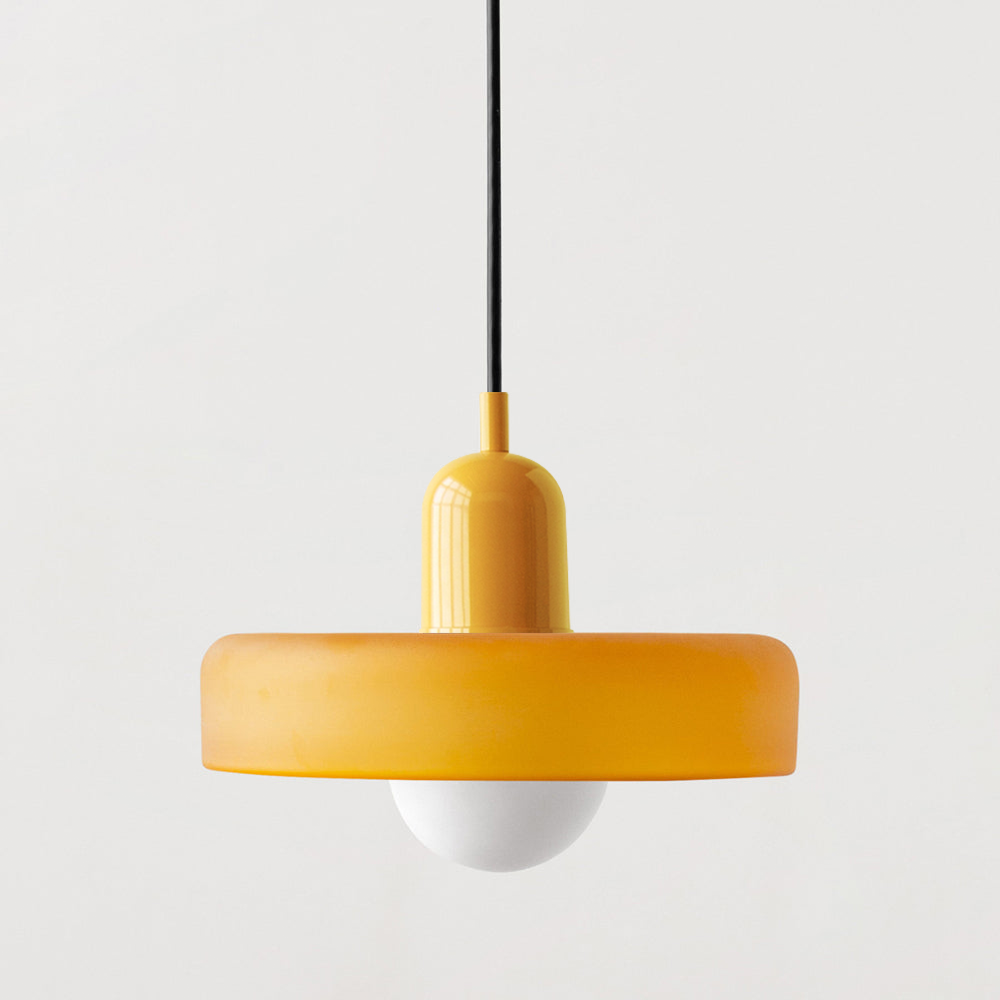 Vivolux | Pendelleuchte aus farbigem Glas | Elegante Hängeleuchte im Bauhaus-Stil | Designlampe für Wohnzimmer & Esszimmer