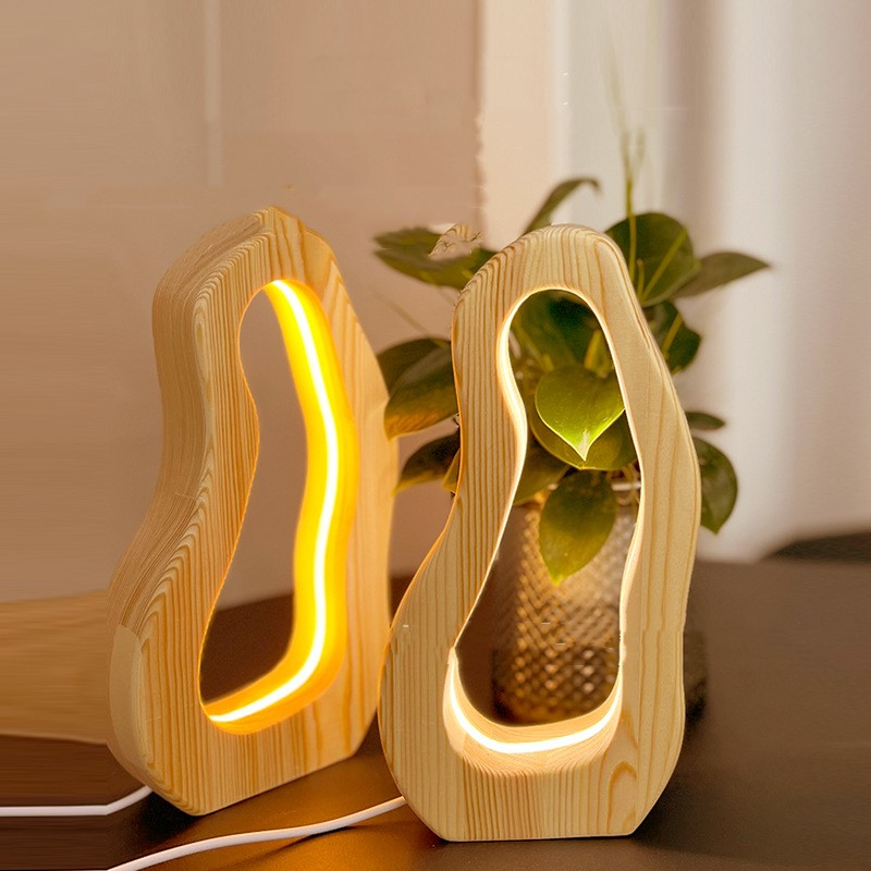 Vivolux | Moderne nordische hölzerne Nachttischlampe