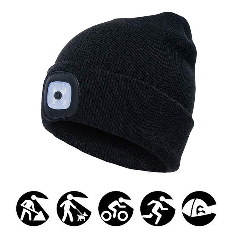 Vivolux | Abziehbar LED Stirnlampe Beanie Mütze