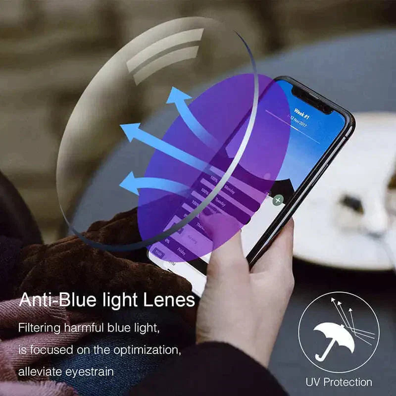 Vivolux | Saphir Hohe Härte Anti-Blau Licht Weit und Nah Lesebrille Sonnenbrille