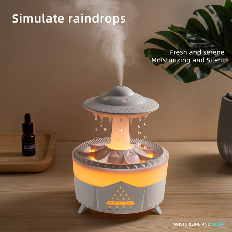 Vivolux | Entspannender Regenstropfen Aromatherapie Ätherisches Öl Diffusor - LED Licht & Luftbefeuchter