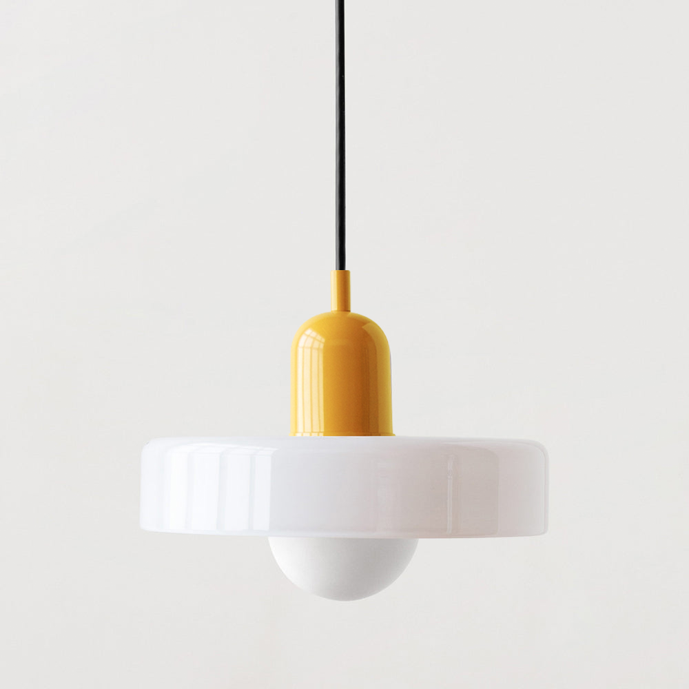 Vivolux | Pendelleuchte aus farbigem Glas | Elegante Hängeleuchte im Bauhaus-Stil | Designlampe für Wohnzimmer & Esszimmer