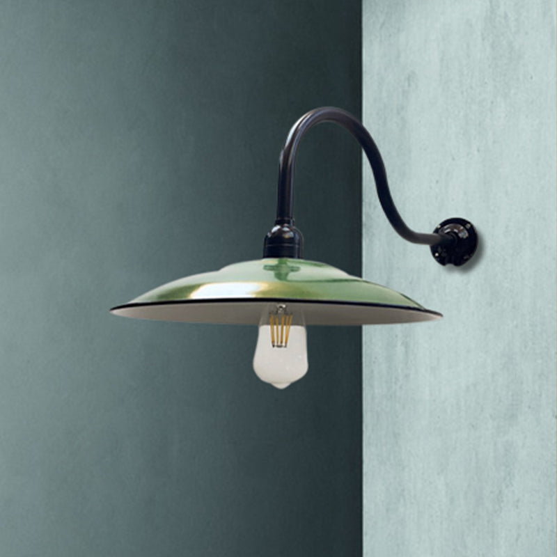 Vivolux | 1 Kop Schotel Wandverlichting Vintage Stijl Groene Metallic Wandlamp voor Eetkamer, 12"/14" Breedte