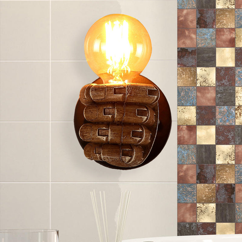 Vivolux | 1 Kopf Wandlampe mit Rechts/Links Hand Schirm Holz Industriellen Stil Wohnzimmer Wandleuchte in Braun