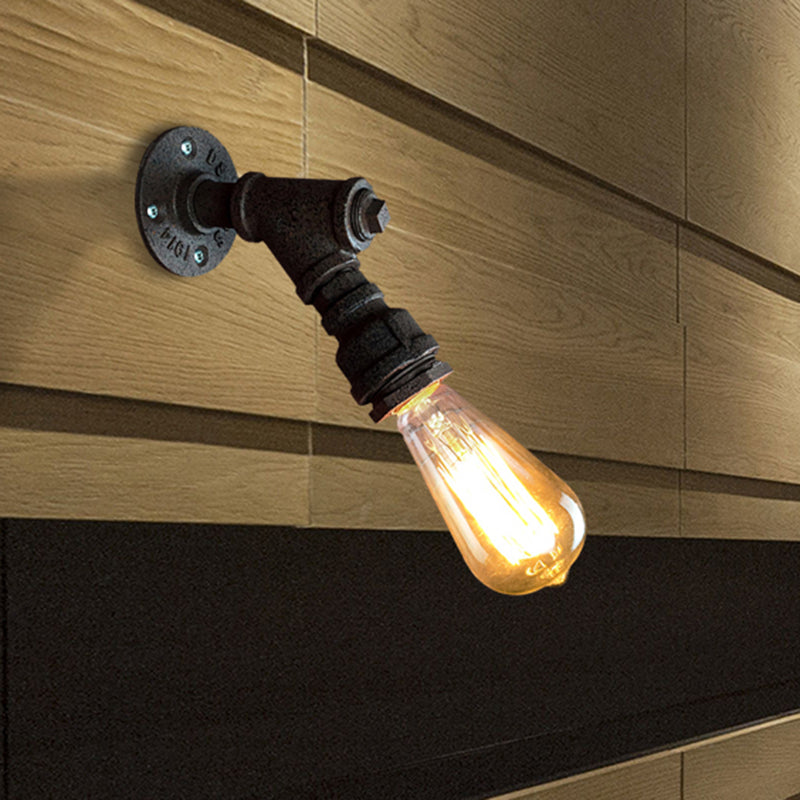 Vivolux | 1 Kopf Wand Licht Sconce Antik Stylisch Gepiped Metall Mini Sconce Beleuchtung Fixture in Rost/Schwarz für Restaurant