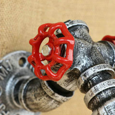 Vivolux | 1 Kopf Offene Glühbirne Wandlampe Rustikal Stilvoll Bronze/Antike Messing Metall Wandlicht mit Roten Ventildekoration