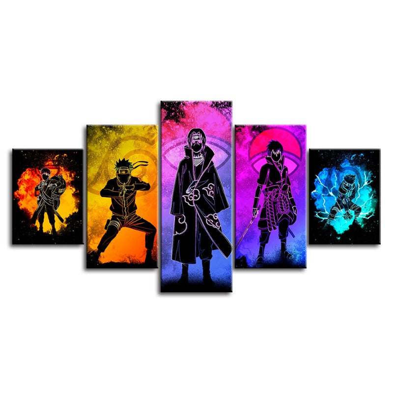 Vivolux | 5 Stück Naruto Anime - Leinwand Wandkunst Gemälde