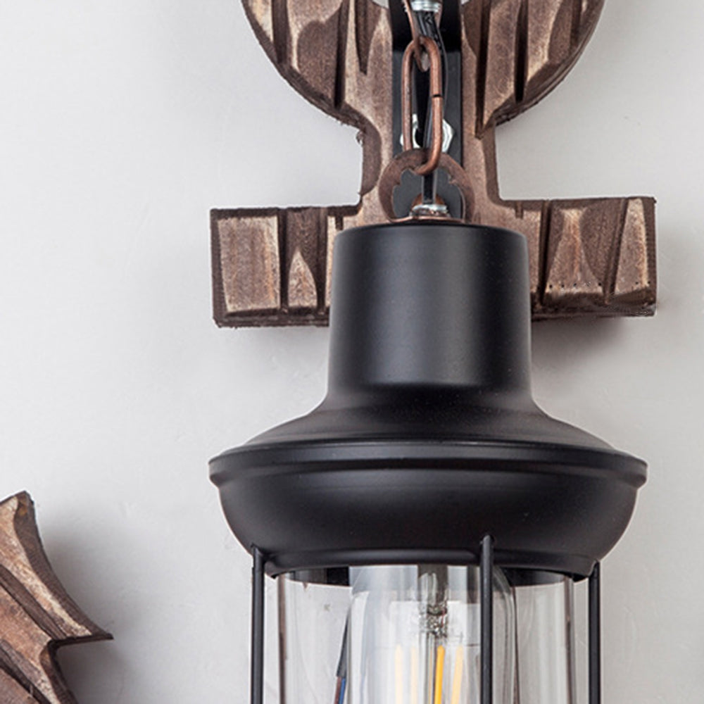 Vivolux | Vintage Anker LED Wandleuchte - Industrie Metall & Holz für Esszimmer/Wohnzimmer