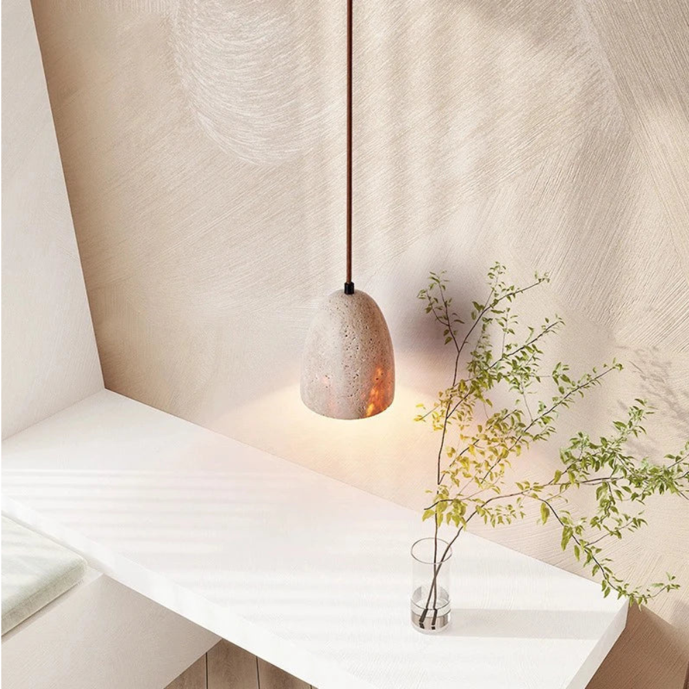 Vivolux | TerraLume – Pendelleuchte mit Natursteinstruktur und warmer Glut