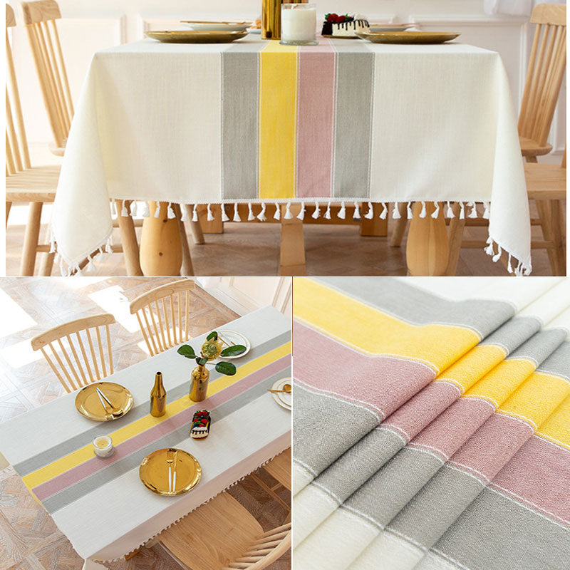 Vivolux | Wasserdicht Ölbeständig Rechteckige Tischdecke Baumwolle Leinen Faltenresistente Tischdecke für Küche Esszimmer Buffet Party