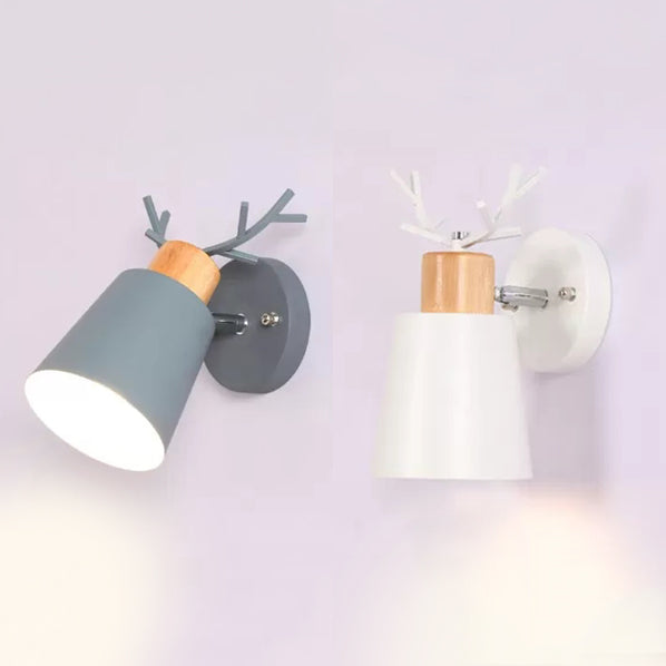 Vivolux | Nordic Stijlvolle Emmer Wandlamp Draaibare Metaal 1 Licht Wandlamp met Hirschen voor de Studiekamer