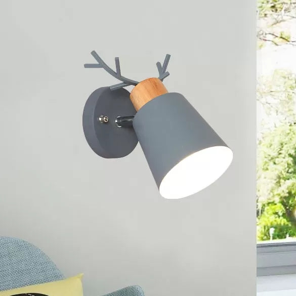 Vivolux | Nordic Stijlvolle Emmer Wandlamp Draaibare Metaal 1 Licht Wandlamp met Hirschen voor de Studiekamer