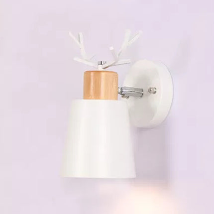 Vivolux | Nordic Stijlvolle Emmer Wandlamp Draaibare Metaal 1 Licht Wandlamp met Hirschen voor de Studiekamer