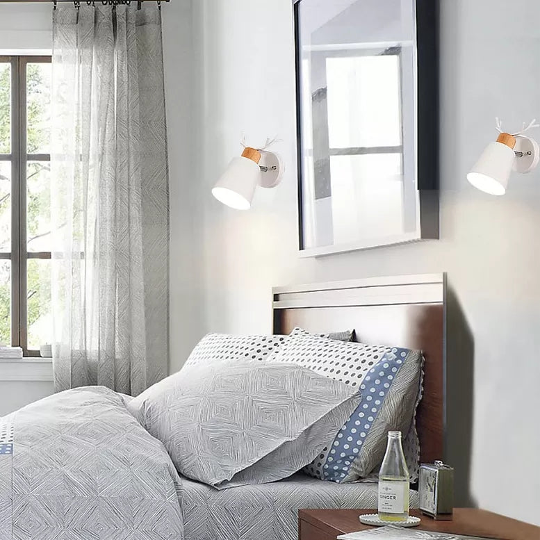 Vivolux | Nordic Stijlvolle Emmer Wandlamp Draaibare Metaal 1 Licht Wandlamp met Hirschen voor de Studiekamer