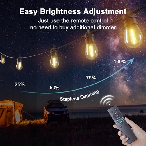 Vivolux | 52FT Solar Lichterkette für den Außenbereich mit Fernbedienung, Warmweiß