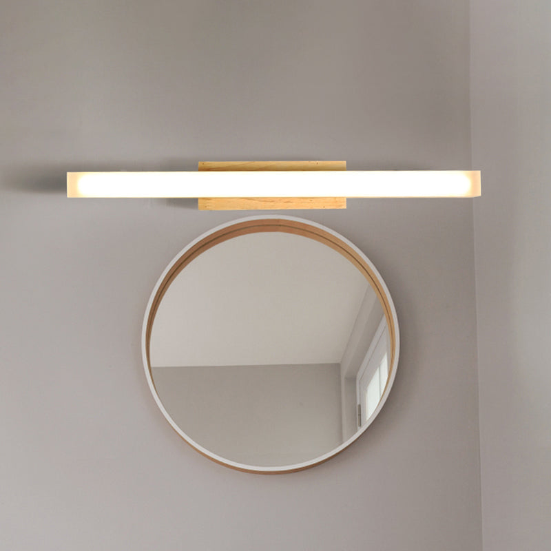 Vivolux | Houten Lineaire Vanity Lamp Modernist Led 16"/23.5"/31.5" Breed Beige Vanity Sconce Licht in Wit/Warm Licht