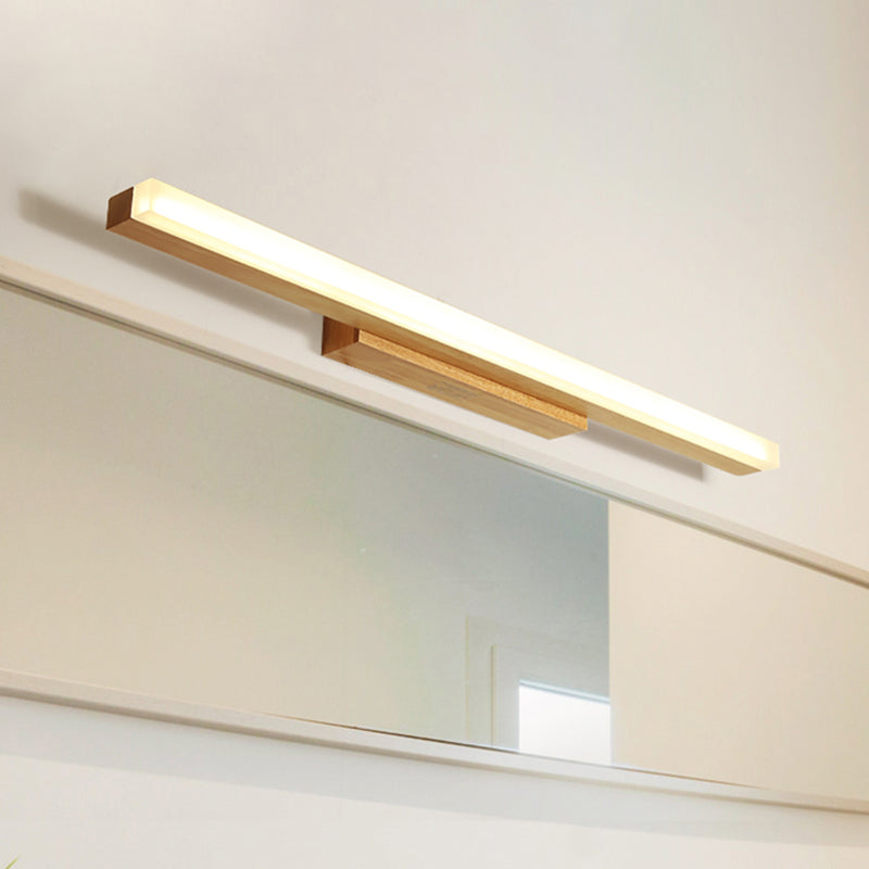 Vivolux | Houten Lineaire Vanity Lamp Modernist Led 16"/23.5"/31.5" Breed Beige Vanity Sconce Licht in Wit/Warm Licht