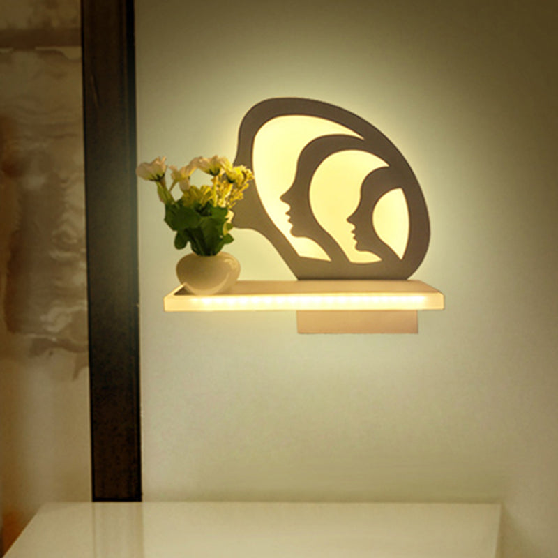 Vivolux | Restaurant Café Wandleuchte mit Regal Acryl Moderne Kreative Wandleuchte Licht in Weiß