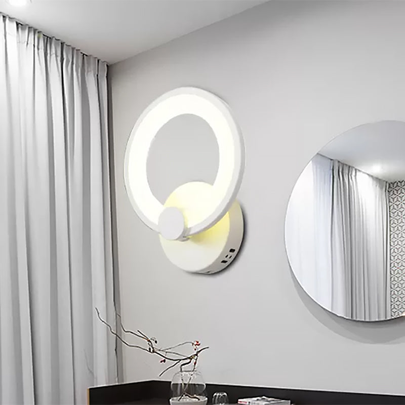 Vivolux | Nordic Style Witte Wandlamp met Ring Acryl LED Wandlamp voor Badkamer Gang