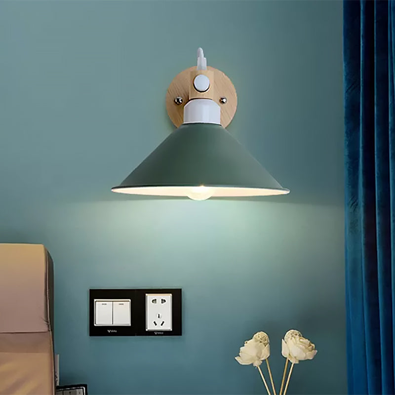 Vivolux | Macaroon Pyramide Vorm Wandlamp Metaal en Hout 1 Licht Wandlamp voor Eetkamer