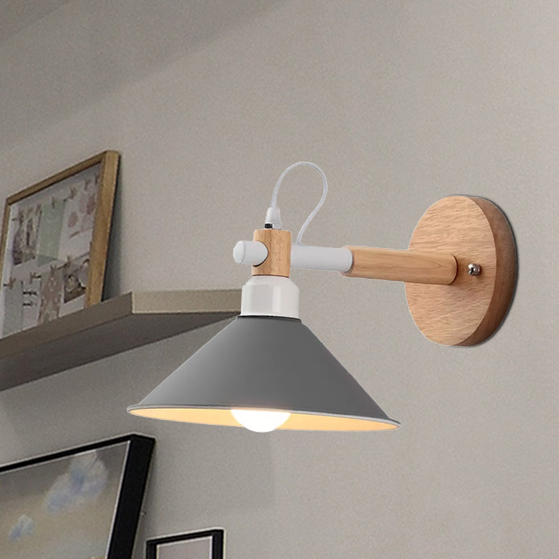 Vivolux | Macaroon Pyramide Vorm Wandlamp Metaal en Hout 1 Licht Wandlamp voor Eetkamer