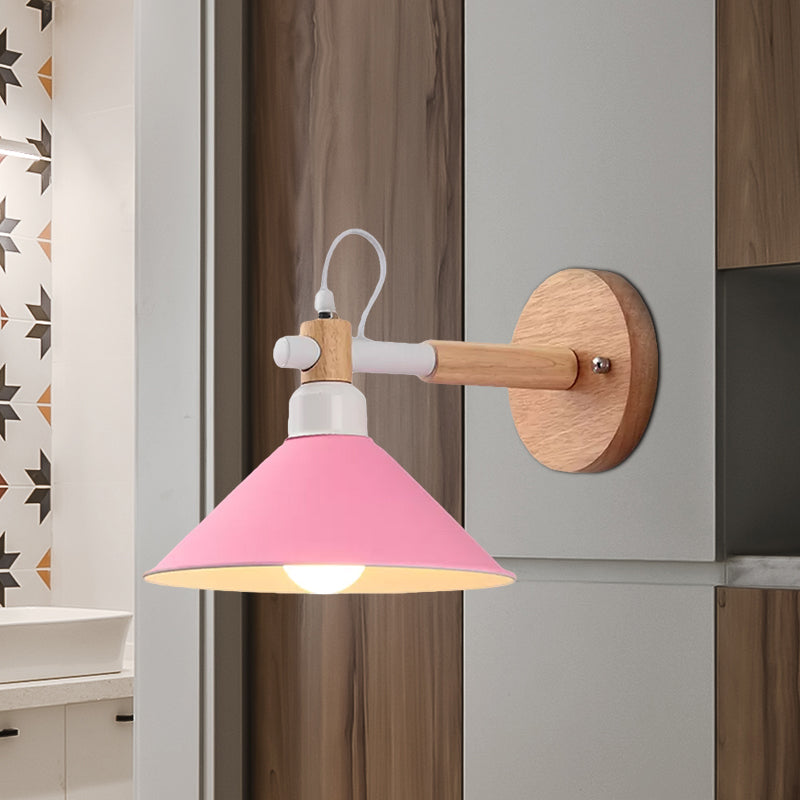 Vivolux | Macaroon Pyramide Vorm Wandlamp Metaal en Hout 1 Licht Wandlamp voor Eetkamer