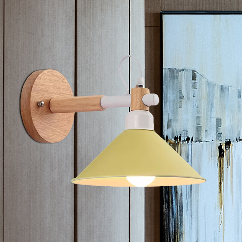 Vivolux | Macaroon Pyramide Vorm Wandlamp Metaal en Hout 1 Licht Wandlamp voor Eetkamer