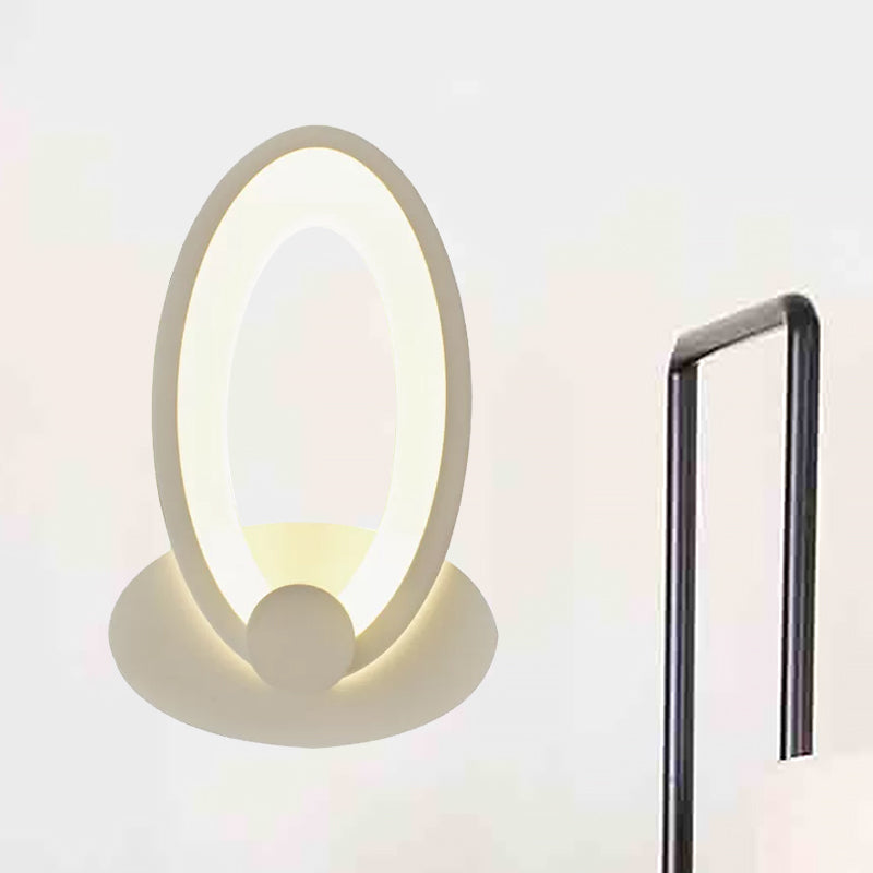 Vivolux | Eivormige Wandlamp Simpel Stijl Acryl LED Wandarmatuur in Wit für Nachttisch