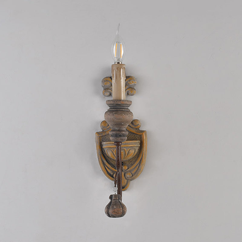 Vivolux | Verwilderte Holz gebogene Arm Wandleuchte Vintage Metall 1/2 Lichter Esszimmer Wandlampe Licht
