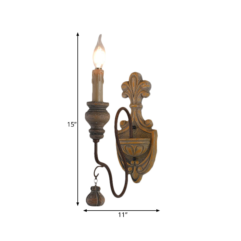 Vivolux | Verwilderte Holz gebogene Arm Wandleuchte Vintage Metall 1/2 Lichter Esszimmer Wandlampe Licht