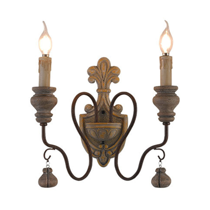 Vivolux | Verwilderte Holz gebogene Arm Wandleuchte Vintage Metall 1/2 Lichter Esszimmer Wandlampe Licht
