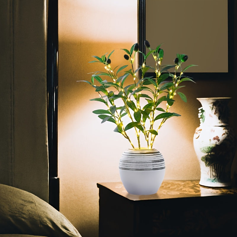 Vivolux | Beleuchteter Olivenbaum LED Lampe – Modernes Dekor für festliche Anlässe, Hochzeiten, Geburtstage und Partystimmung, ideal für Esstisch, Schrank oder Café-Dekor