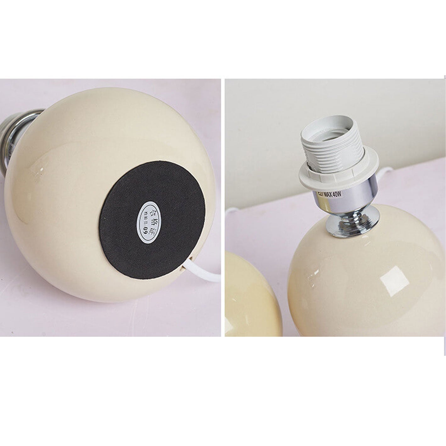 Vivolux | Nordische minimalistische 1-flammige Tischlampe aus Keramik mit Plissee