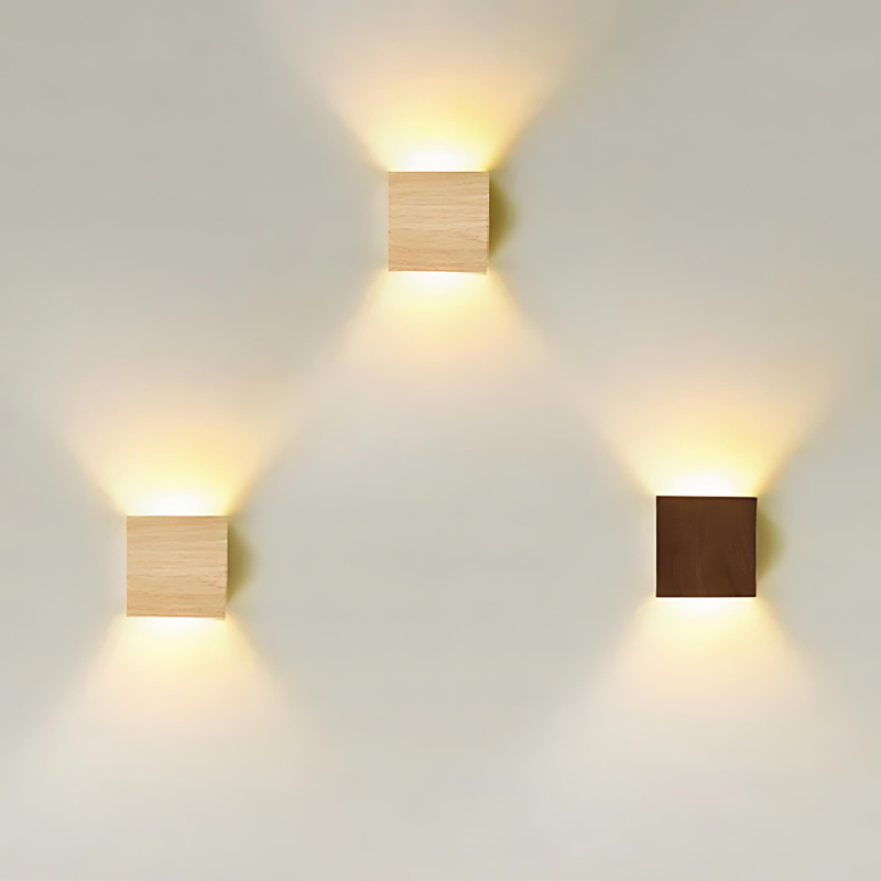 Vivolux | NordiLume | Skandinavische quadratische Holz-Wandleuchte