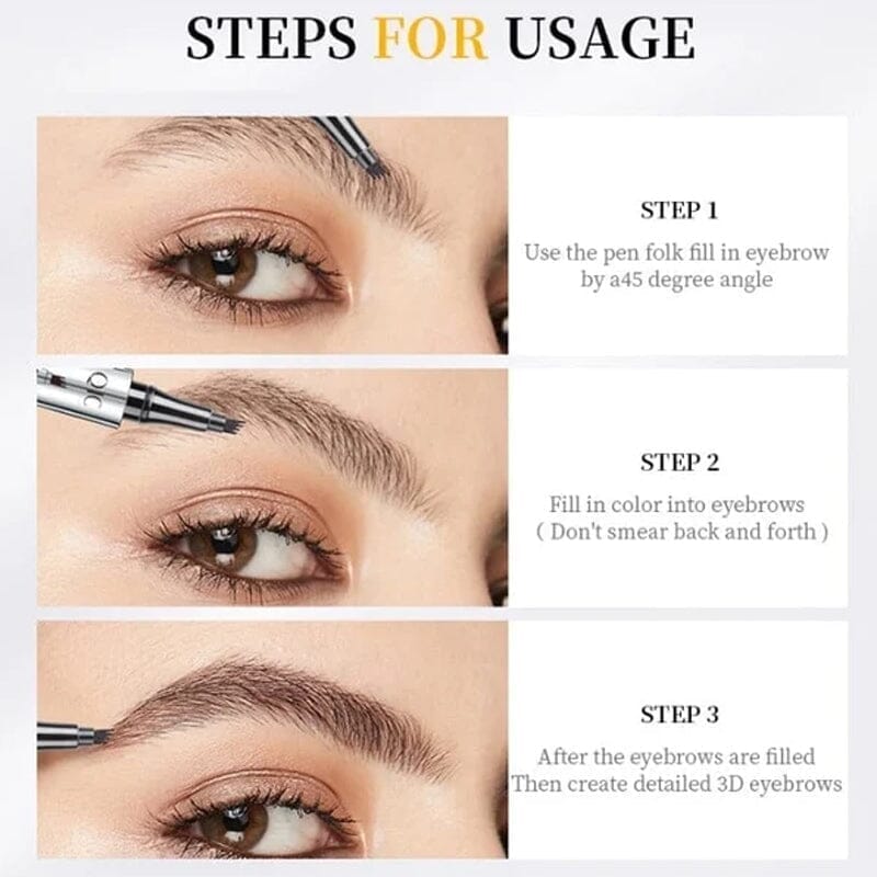 Vivolux | Wasserdichter 3D-Microblading-Augenbrauenstift mit 4 Gabelspitzen