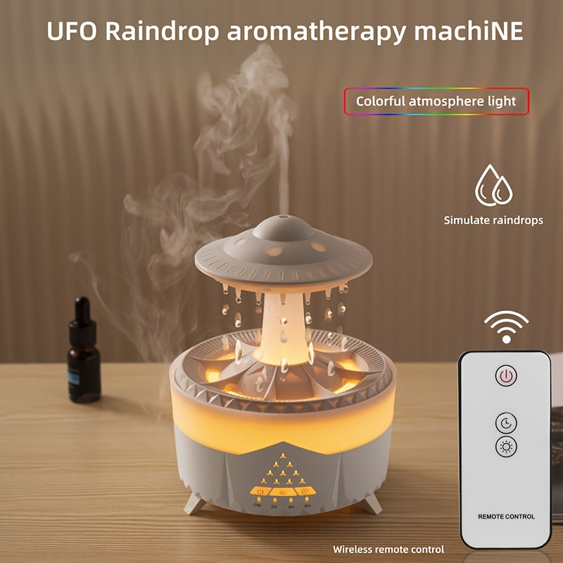 Vivolux | Entspannender Regenstropfen Aromatherapie Ätherisches Öl Diffusor - LED Licht & Luftbefeuchter