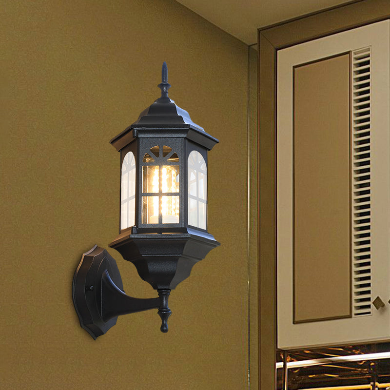 Vivolux | Kasteelvorm Aluminium Wandverlichting Platteland 1-Lamp Buiten Wandlamp Sconces in Wit/Zwart/Messing