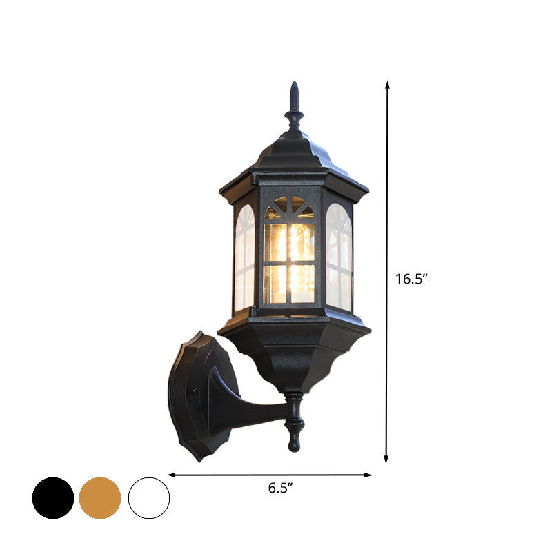 Vivolux | Kasteelvorm Aluminium Wandverlichting Platteland 1-Lamp Buiten Wandlamp Sconces in Wit/Zwart/Messing