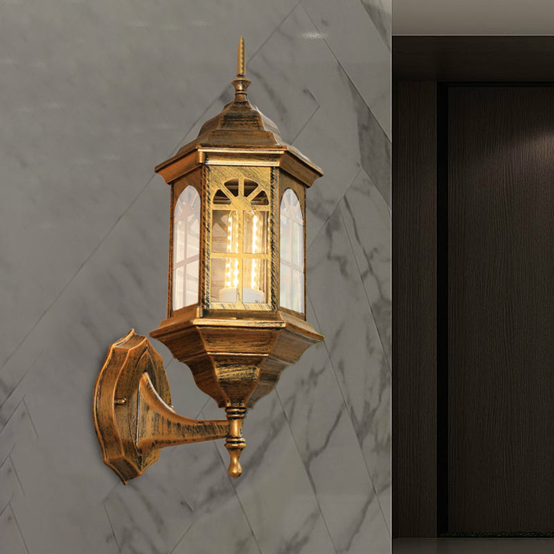 Vivolux | Kasteelvorm Aluminium Wandverlichting Platteland 1-Lamp Buiten Wandlamp Sconces in Wit/Zwart/Messing