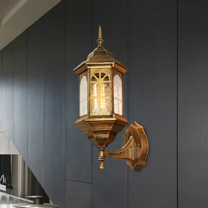 Vivolux | Kasteelvorm Aluminium Wandverlichting Platteland 1-Lamp Buiten Wandlamp Sconces in Wit/Zwart/Messing