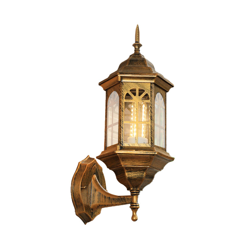 Vivolux | Kasteelvorm Aluminium Wandverlichting Platteland 1-Lamp Buiten Wandlamp Sconces in Wit/Zwart/Messing