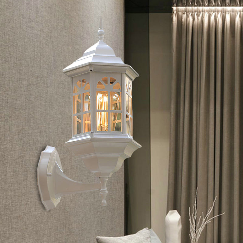 Vivolux | Kasteelvorm Aluminium Wandverlichting Platteland 1-Lamp Buiten Wandlamp Sconces in Wit/Zwart/Messing