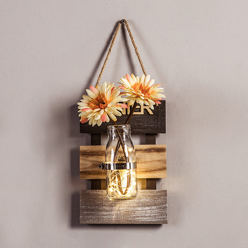 Vivolux | Nordic Flower Accent String Light für Teeladen Klarglas Glas Wandlampe in Pink/Weiß/Gelb