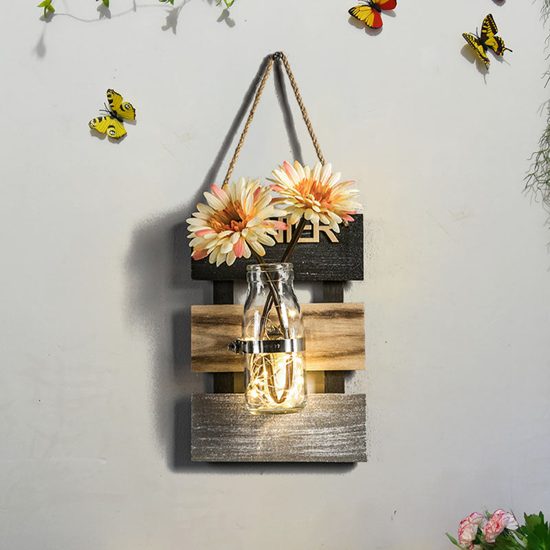 Vivolux | Nordic Flower Accent String Light für Teeladen Klarglas Glas Wandlampe in Pink/Weiß/Gelb