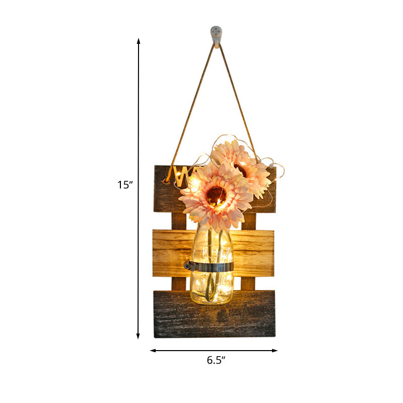 Vivolux | Nordic Flower Accent String Light für Teeladen Klarglas Glas Wandlampe in Pink/Weiß/Gelb