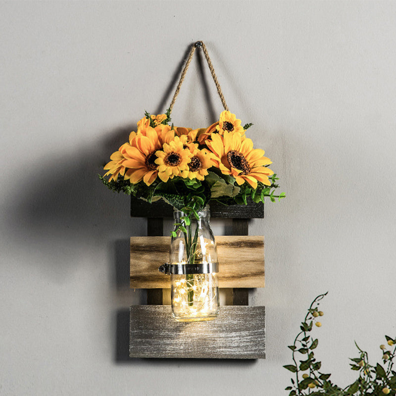 Vivolux | Nordic Flower Accent String Light für Teeladen Klarglas Glas Wandlampe in Pink/Weiß/Gelb