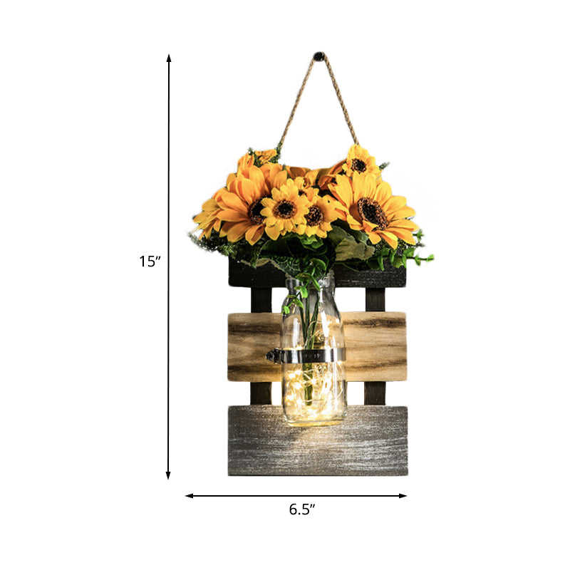Vivolux | Nordic Flower Accent String Light für Teeladen Klarglas Glas Wandlampe in Pink/Weiß/Gelb
