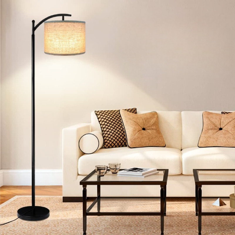 Vivolux | Stehlampe mit 3 Farbtemperaturen LED-Glühbirne, Stehlampe hohe industrielle Stehlampe Lesen für Schlafzimmer, Büro, weiße Lampenschirm enthalten
