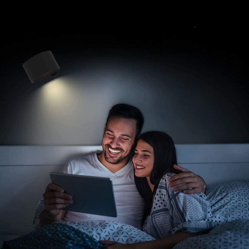 Vivolux | LED Wandleuchten, Wandmontierte Lampen mit wiederaufladbarem batteriebetriebenem 3 Farbtemperaturen & 3 Helligkeitsstufen 360° drehbare magnetische Kugel, kabellose Wandleuchten für Studium Lesen Nachttisch