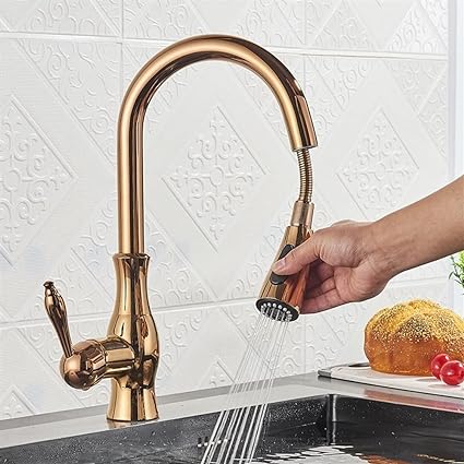 Vivolux | Messing Küchenarmatur Pull Out Mixer Spüle Wasserhahn 360 Rotation Single Handle